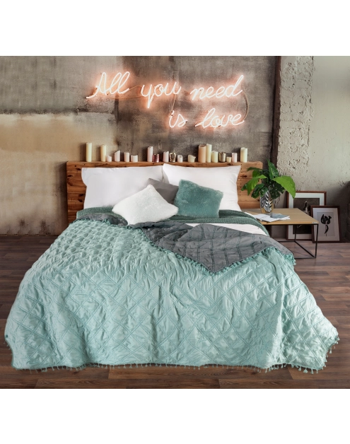 Zdjęcie: Narzuta Lelly 220x240 cm mietowo-stalowa EUROFIRANY