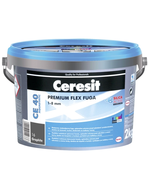 Zdjęcie: Fuga elastyczna CE40 grafit 2 kg CERESIT