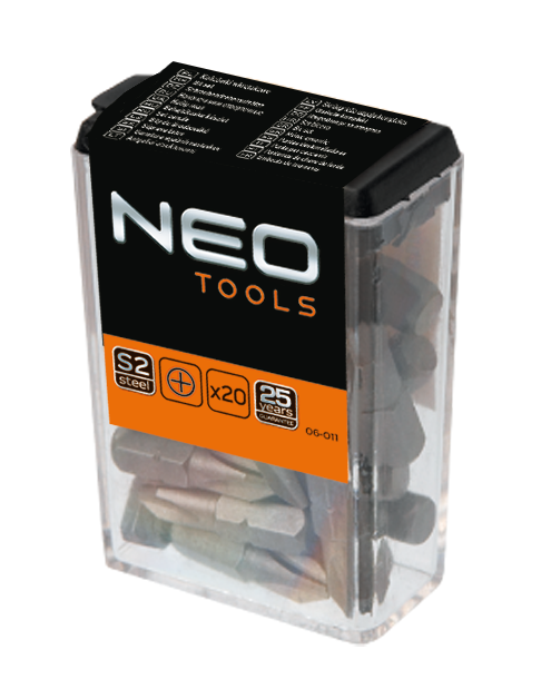 Zdjęcie: Końcówki wkrętakowe PH2 x 25 mm, 20 sztuk NEO