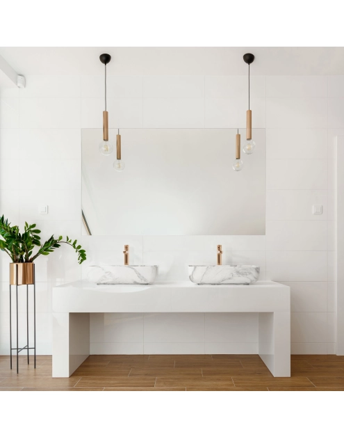 Zdjęcie: Umywalka nablatowa Florina Trend 51 cm, efekt marmuru, biały mat INVENA