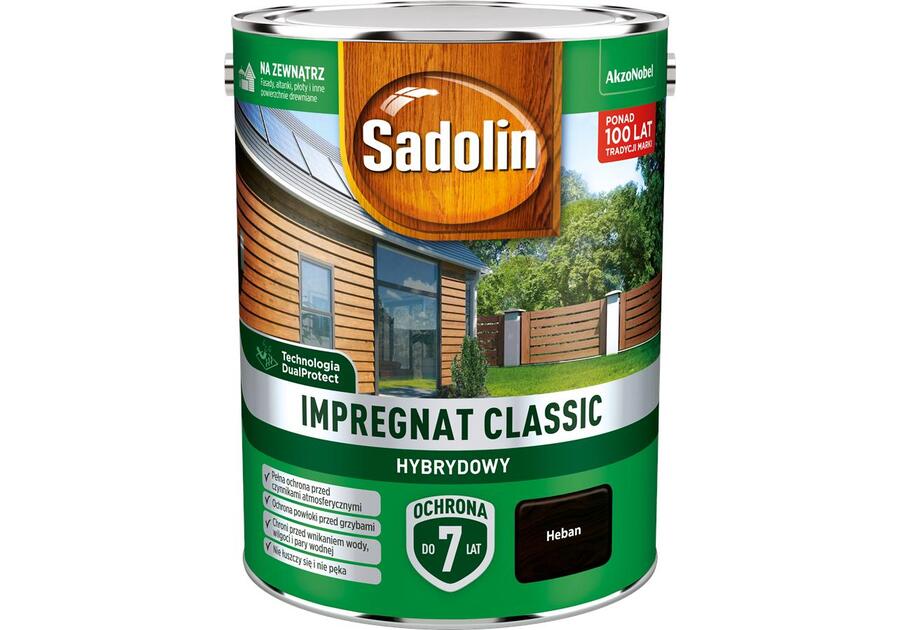 Zdjęcie: Impregnat Classic Hybrydowy heban 4,5 L SADOLIN