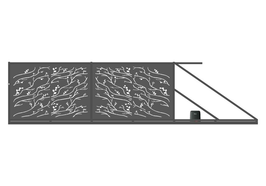 Zdjęcie: Brama przesuwna Melania 4,00 m, 1,50 m, stal ocynk+RAL7016 struktura prawa z automatem POLBRAM