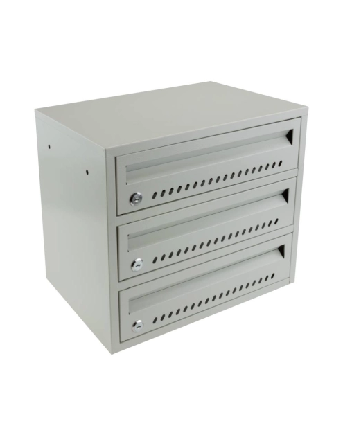 Zdjęcie: Skrzynka na listy lokatorska 3 komorowa 345x395x270 mm szara METRO