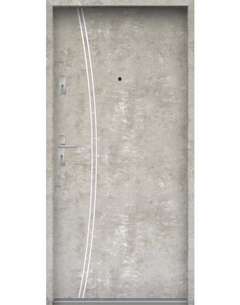 Zdjęcie: Drzwi wejściowe do mieszkań Bastion R-61 Beton naturalny 80 cm prawe ODP KR CENTER