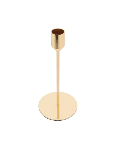 Zdjęcie: Świecznik metalowy na cienką świecę 8x17 cm złoty ALTOMDESIGN