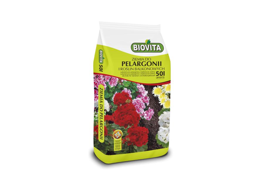Zdjęcie: Ziemia do pelargonii i roślin balkonowych 50 L BIOVITA