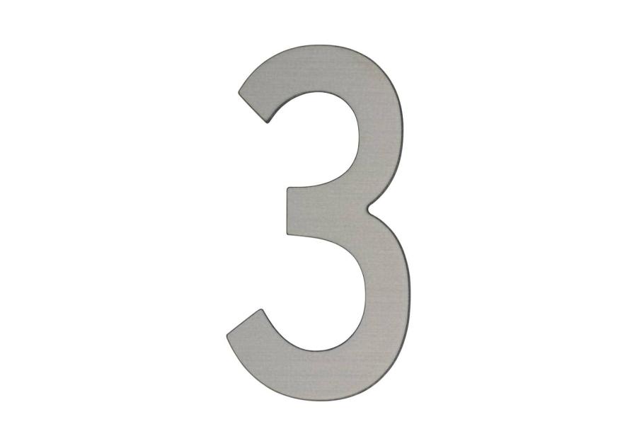 Zdjęcie: Cyfra 3 samoprzylepna 50 mm srebrny szczotkowany METRO