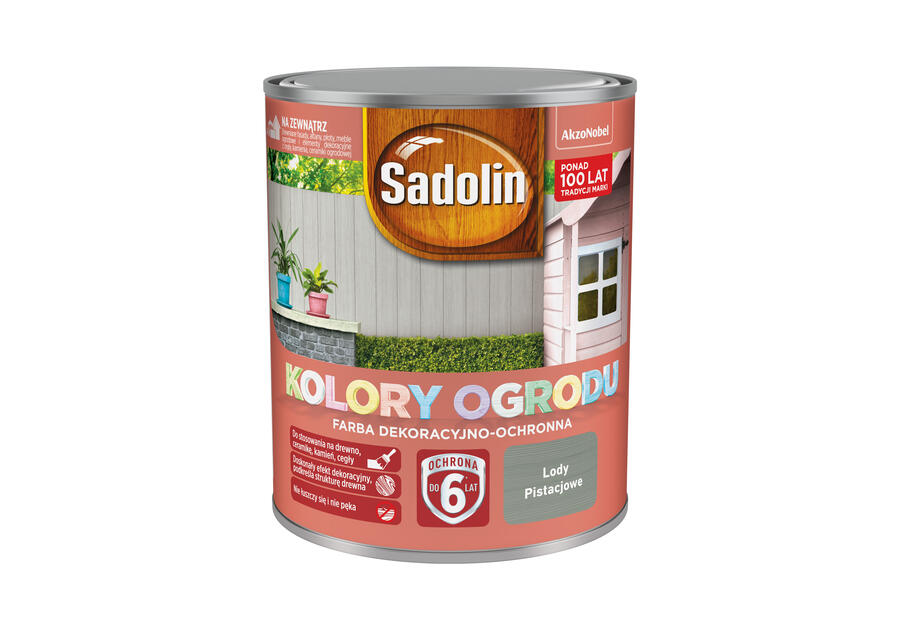 Zdjęcie: Farba do drewna Kolory ogrodu 0,7 L lody pistacjowe SADOLIN