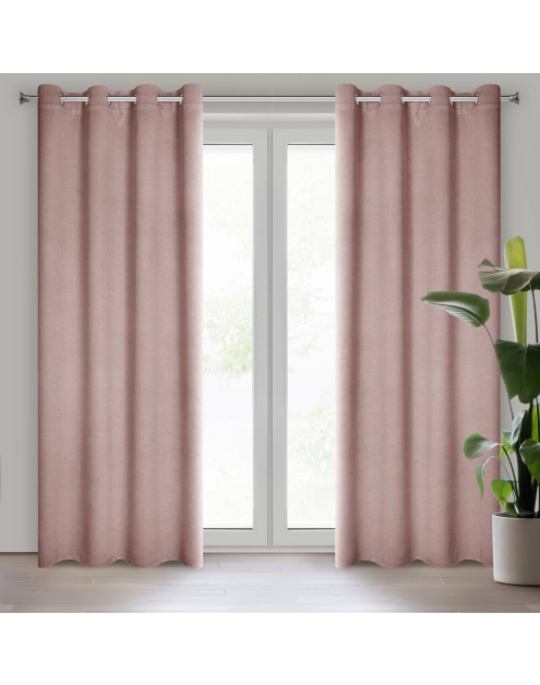 Zdjęcie: Zasłona gotowa Carlo 135 x 250 cm pudrowy róż EUROFIRANY