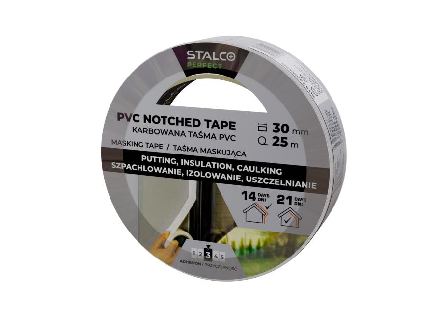 Zdjęcie: Taśma maskująca PVC karbowana 30 mm x 25 m PERFECT