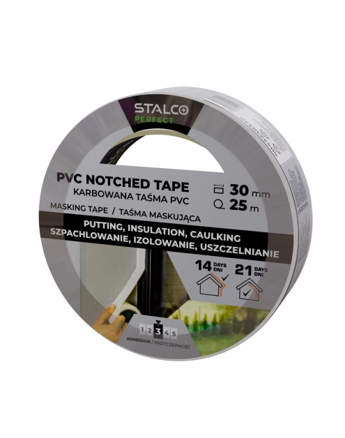 Zdjęcie: Taśma maskująca PVC karbowana 30 mm x 25 m PERFECT