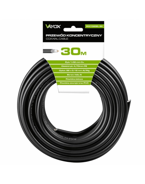 Zdjęcie: Kabel koncentryczny żelowany RG6U PCC102GEL-30 30 m VAYOX