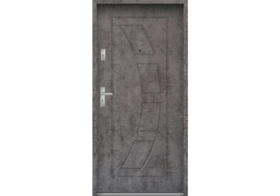 Zdjęcie: Drzwi wejściowe do mieszkań Bastion T-17 Beton ołówkowy 80 cm (NW) prawe ODO KR CENTER