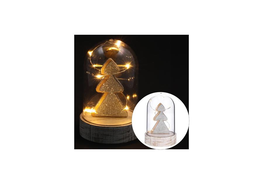 Zdjęcie: Dekoracja 10 LED z choinką 14,5 x 9,3 cm kolor światła ciepły biały JUMI