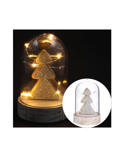 Zdjęcie: Dekoracja 10 LED z choinką 14,5 x 9,3 cm kolor światła ciepły biały JUMI