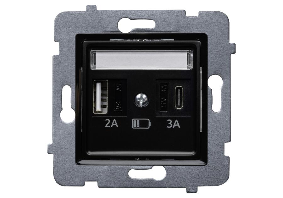 Zdjęcie: Ładowarka ścienna Rosa USB A+C bez ramki POLMARK