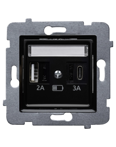 Zdjęcie: Ładowarka ścienna Rosa USB A+C bez ramki POLMARK