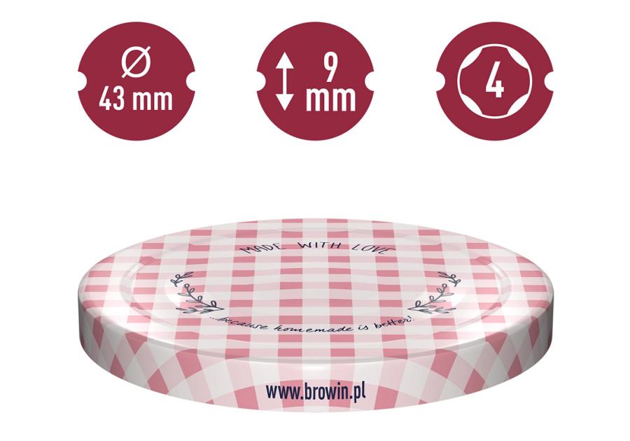 Zdjęcie: Zakrętka fi 43 kratka - 10 szt. 136105 BROWIN