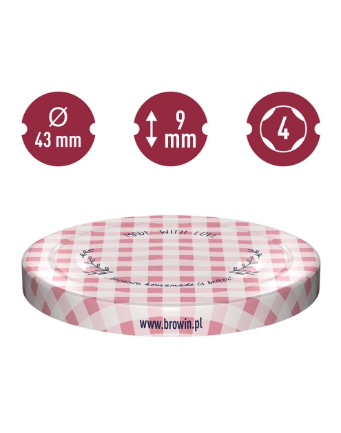 Zdjęcie: Zakrętka fi 43 kratka - 10 szt. 136105 BROWIN