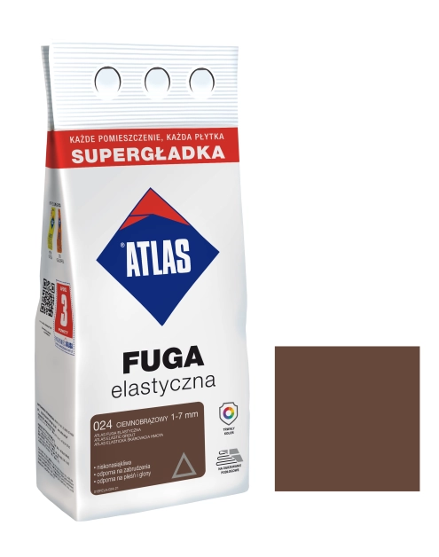 Zdjęcie: Fuga elastyczna kolor 024 ciemnobrązowy alubag 2 kg ATLAS