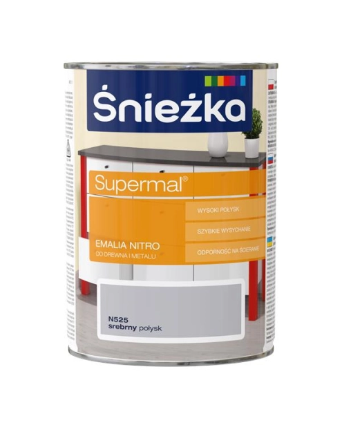 Zdjęcie: Emalia Nitro srebrny 0,8L ŚNIEŻKA