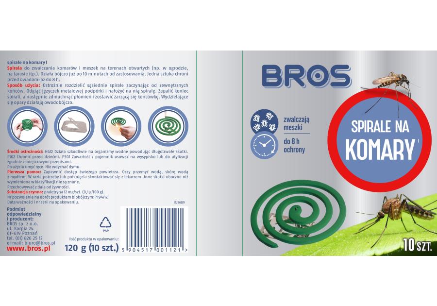 Zdjęcie: Spirala odstraszająca komary 10 szt. BROS