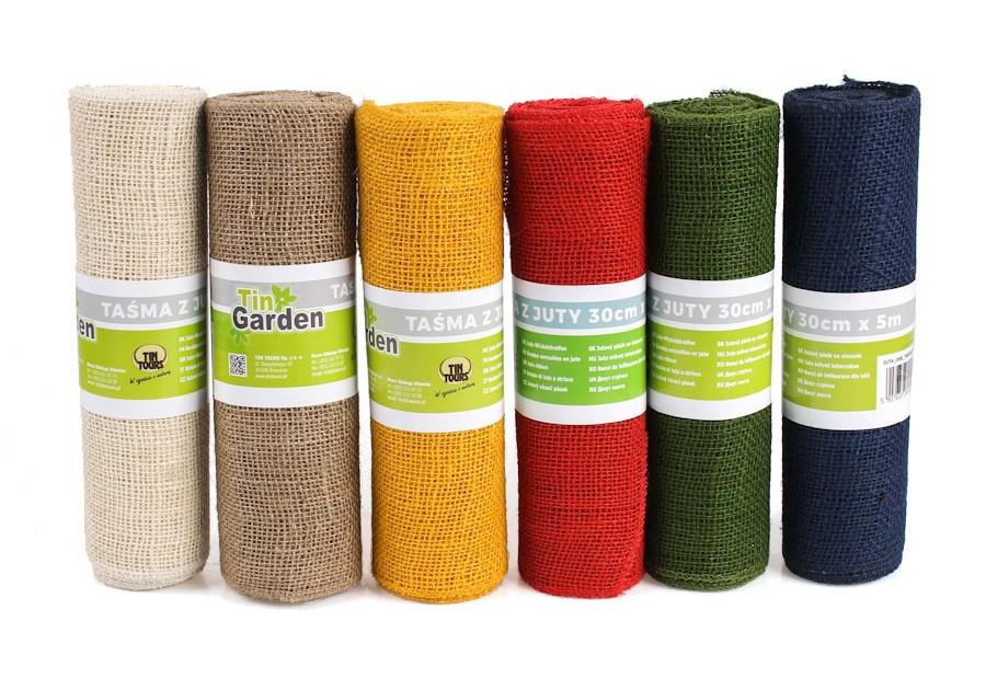Zdjęcie: Taśma z juty 30 cm - 0,5 m dekoracyjna multikolor TIN TOURS