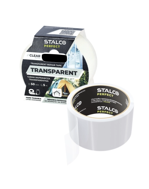 Zdjęcie: Taśma naprawcza transparentna 50 mm x 5 m STALCO PERFECT
