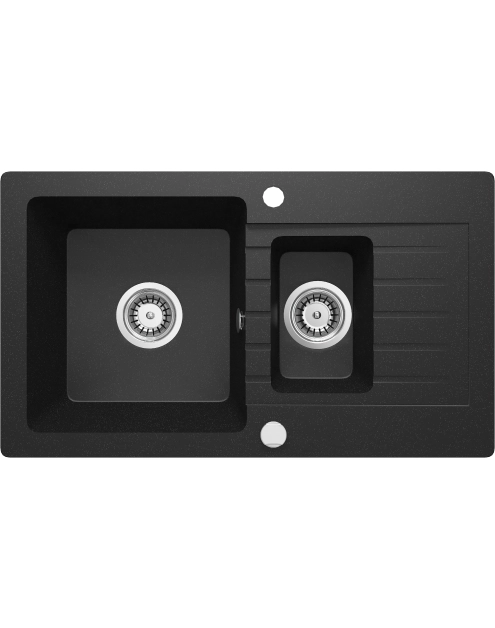 Zdjęcie: Zlewozmywak Zorba grafit metalik granit 1,5K Z/O 760x440x164,3,5", space saver DEANTE