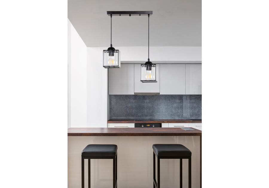 Zdjęcie: Lampa wisząca Glassia 2X40 W E27 czarny CANDELLUX