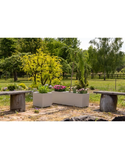 Zdjęcie: Kwietnik Karo 900x300x300 mm beton recycled, beżowy LAMELA