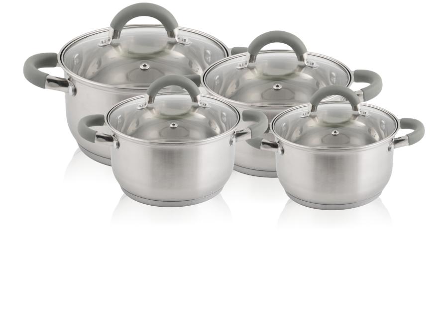 Zdjęcie: Komplet garnków Apollo 6 -elementowy szary nierdzewny SMART KITCHEN COOKING