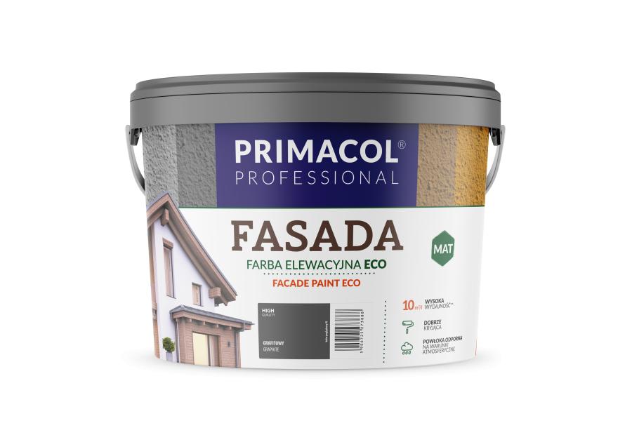 Zdjęcie: Farba Fasada Eco grafitowy 9 L PRIMACOL