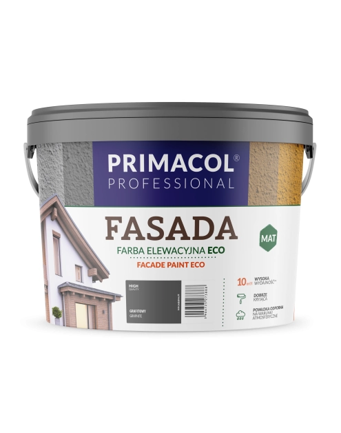Zdjęcie: Farba Fasada Eco grafitowy 9 L PRIMACOL