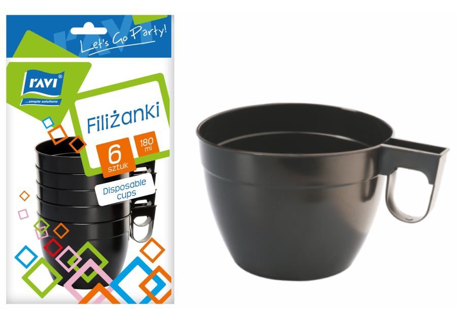 Zdjęcie: Filiżanki do kawy 180 ml brązowe 6 szt. RAVI