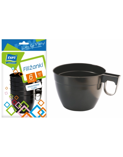 Zdjęcie: Filiżanki do kawy 180 ml brązowe 6 szt. RAVI