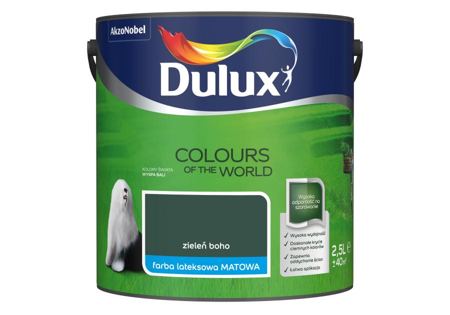 Zdjęcie: Farba do wnętrz Kolory Świata 2,5 L zieleń boho DULUX