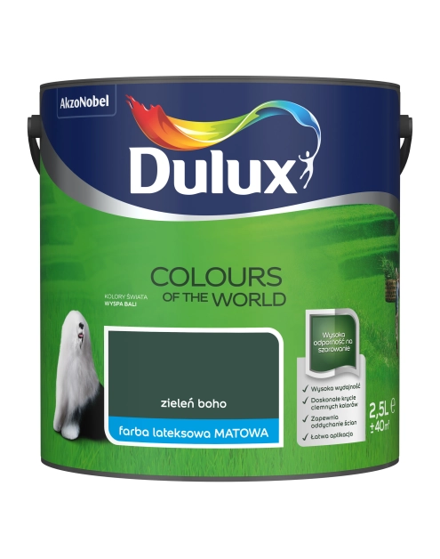 Zdjęcie: Farba do wnętrz Kolory Świata 2,5 L zieleń boho DULUX