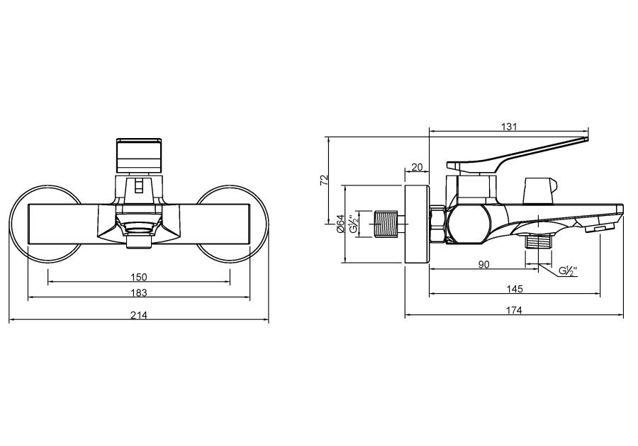 Zdjęcie: Bateria wannowa Neri chrom INVENA