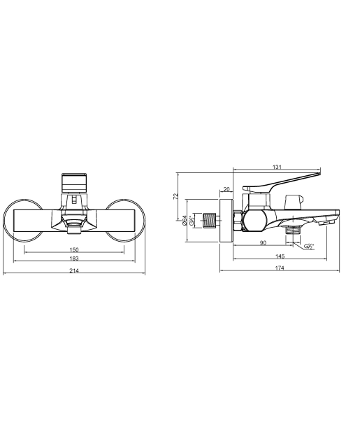 Zdjęcie: Bateria wannowa Neri chrom INVENA