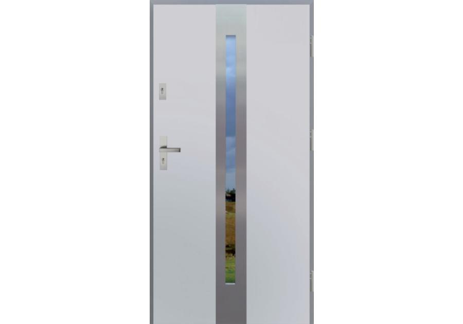 Zdjęcie: Drzwi zewnętrzne stalowo-drewniane Disting Otello 08 Biały 90 cm prawe KR CENTER
