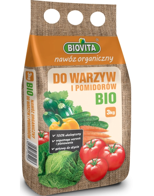 Zdjęcie: Nawóz organiczny do warzyw i pomidorów BIO granulat 3 kg BIOVITA