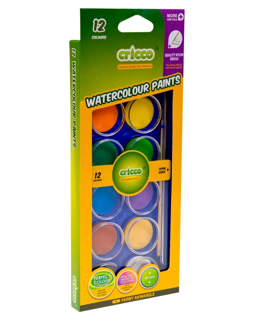 Zdjęcie: Farby wodne Cricco 12 kolorów DMS