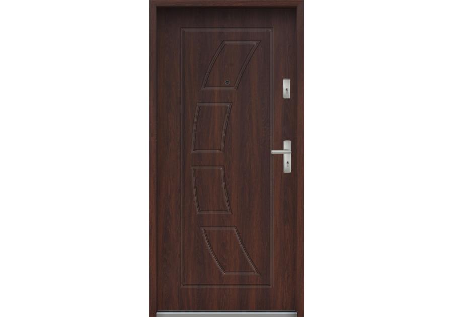 Zdjęcie: Drzwi wejściowe do mieszkań Bastion T-17 Orzech japoński 80 cm (NW) lewe ODR KR CENTER