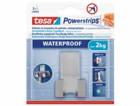 Haczyk samoprzylepny Powerstrips Waterproof do maszynki do golenia, metalowy, do 2 kg TESA