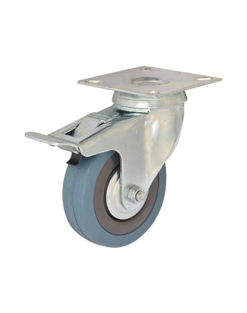 Zdjęcie: Zestaw jezdny obrotowy z hamulcem 75 mm, 50 kg płyta METRO