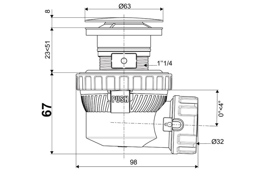 Zdjęcie: Syfon umywalkowy Nano Quick-Clac Black Mat WIRQUIN