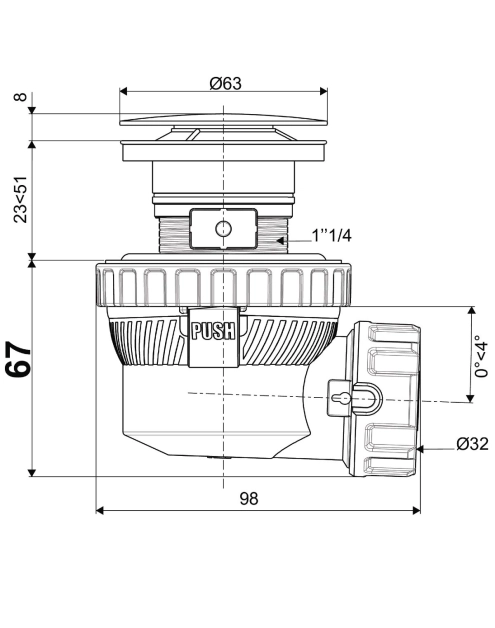 Zdjęcie: Syfon umywalkowy Nano Quick-Clac Black Mat WIRQUIN