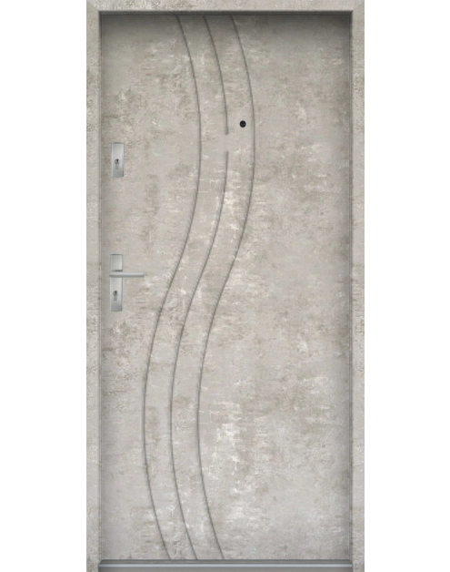 Zdjęcie: Drzwi wejściowe do mieszkań Bastion N-07 Beton naturalny 80 cm prawe ODO KR CENTER