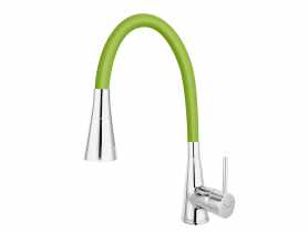 Bateria zlewozmywakowa Zumba II zielona elastyczna wylewka 2F, chrom FERRO